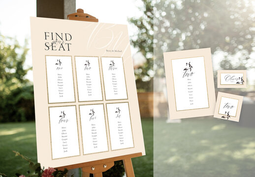 Nude Style Wedding Seating Plan