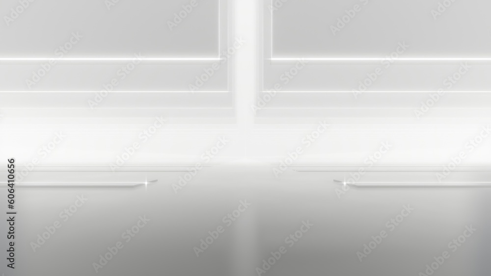 Aufkleber 3d rendering of abstract white futuristic geometry tunnel architecture.