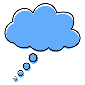 Blue Thought Bubble Icon 