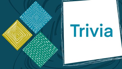 Trivia Colorful Turquoise Squares Elements Text White Box