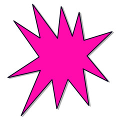 Fototapeta na wymiar Pink Comic Burst or Explosion Icon