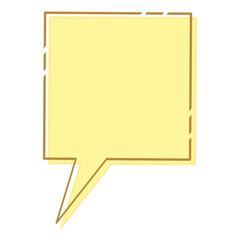 Yellow Speech Bubble Icon, Text Box or Dialogue Box 