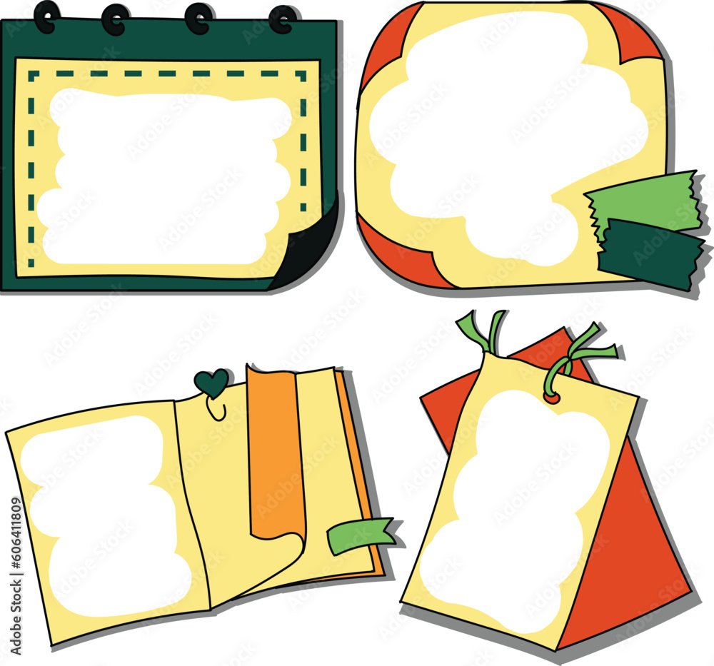 Poster vector illustration of sticky notes with copy space on a white background