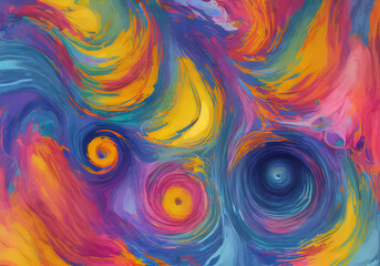 Swirls waves pastels on cardboard canvas.