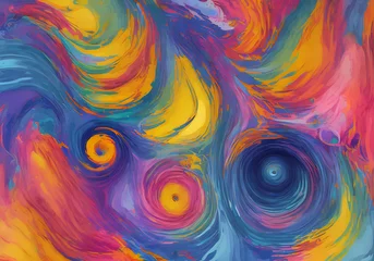 Crédence de cuisine en verre imprimé Mélange de couleurs Swirls waves pastels on cardboard canvas.
