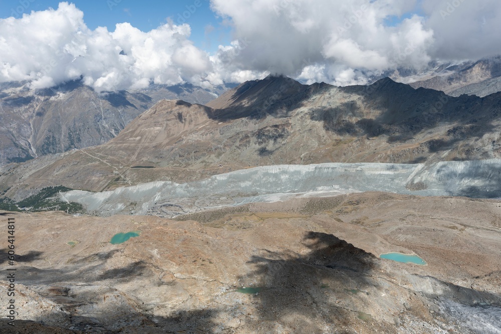 Poster Aerial landscape of the mesmerizing Gorner Glacier