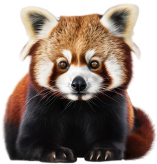 Fototapeta premium red panda isolated on white background as transparent PNG, generative AI animal