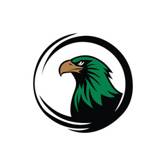 modern professional green bird head symbol logo vector illustration template design 