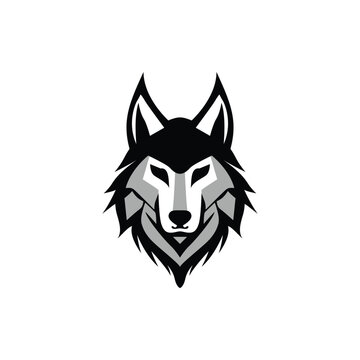 modern professional wolf head mascot symbol logo vector illustration template design 