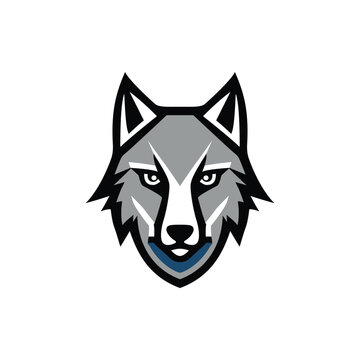 modern professional wolf head symmetrical symbol logo vector illustration template design 