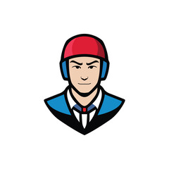 man wearing cap professional gaming symbol logo vector illustration template design 