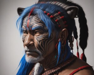 Picture of an indian shaman volume one created with generative ai, ki