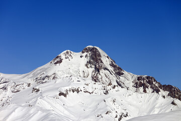 Mount Kazbek in winter