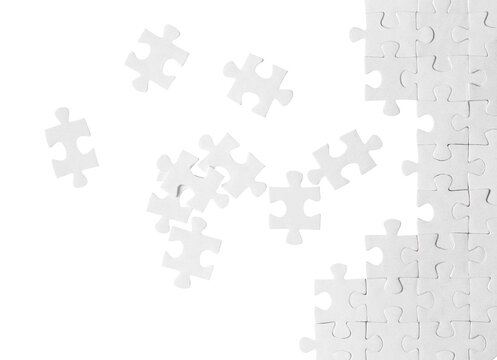 White puzzle pieces, cut out