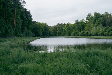 Fire fighting pond - emergency water reservoir in Poland