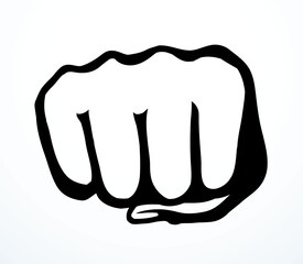 Vector drawing. Male fist on white background