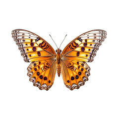 Great spangled fritillary butterfly -  Speyeria cybele. Transparent PNG. Generative AI