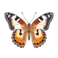 Painted lady butterfly -  Vanessa cardui. Transparent PNG. Generative AI