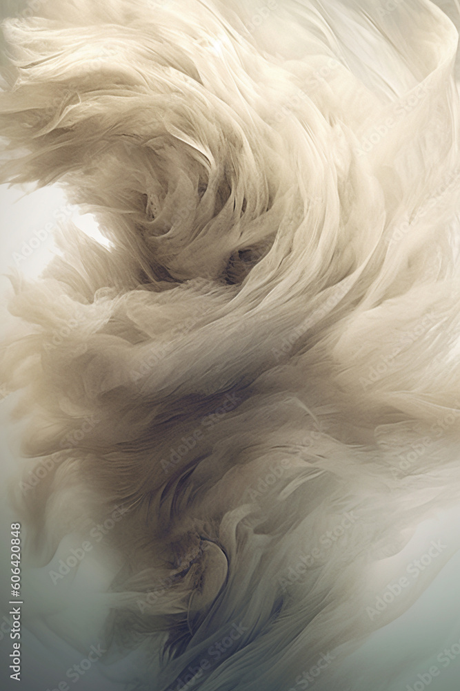 Poster an artistic depiction of wind as a mystical and ethereal entity, with flowing tendrils and wisps, em