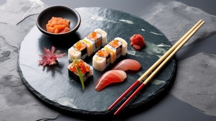  sushi and chopsticks, ai generative