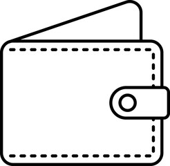 Wallet icon. Black line wallets on white background. Vector illustration.
