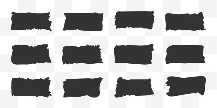 Paper torns symbol set on a transparent background vector stock illustration.