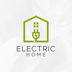 Electric House Logo, Power House Logo Design Template.
