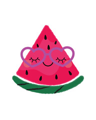 Free vector watermelon fruit cute cartoon doodle sketch illustration