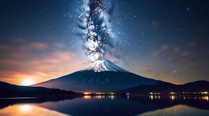 Fototapeta na wymiar Mountain With Milky Way