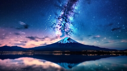 Fototapeta na wymiar Mountain With Milky Way