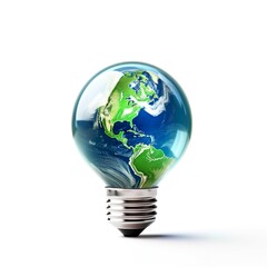 Shining a Light on Global Unity: The Symbolism of a World Globe in a Bulb, Map, Continent, generative AI