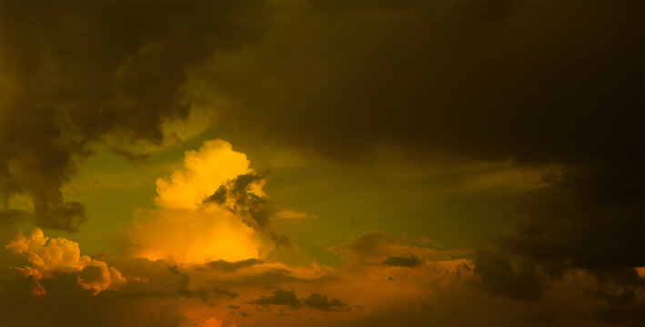 scenic sunset yellow cloudy sky; Abstract dramatic  sky background