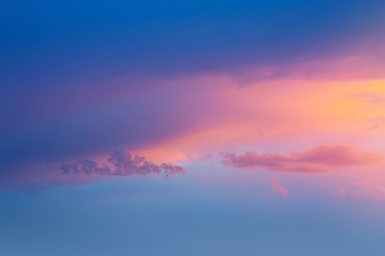 sunrise pink cloudy sky; Abstract Background of colorful morning sky