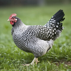 AI-Generated Plymouth Rock Chicken in the Grass