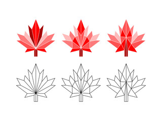 Geometric maple leaf logo template vector icon illustration 