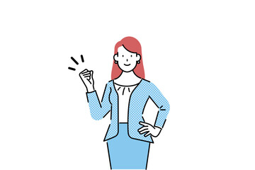 businesswoman posing with guts