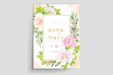 beautiful floral wedding invitation card with colorful design
