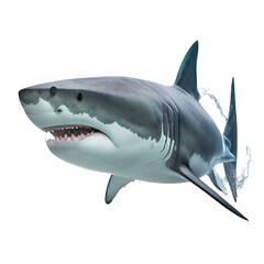 great shark on a transparent background (PNG). Generative AI