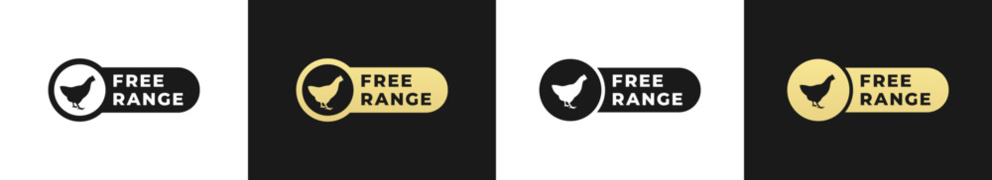 Free range label or Free range mark vector isolated in flat style. Best Free range label for product packaging design element. Simple Free range mark for packaging design element.