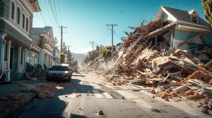 Fototapeta na wymiar Earthquake. Generative AI