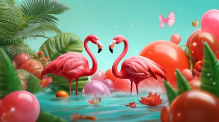 Summer festive background. Generative AI