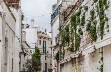Fototapeta na wymiar Streets of Ostuni, the white city in Puglia, Italy