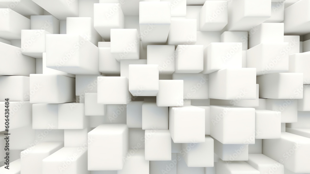 Aufkleber ai generated: abstract modern square background. white and grey geometric pattern texture. vector ar