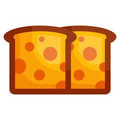 uniformed bread slices concept, loaf of brown bread vector color icon design, Bakery and Baked Goods symbol, Culinary and Kitchen Education sign, Recipe development stock illustration