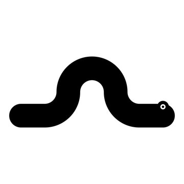 Creeping worm earthworm crawling invertebrate creep creature helminth parasite pest crawl angleworm icon black color vector illustration image flat style