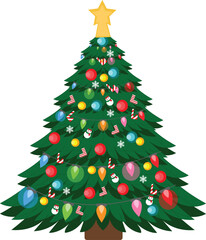Christmas tree decorations and decorations Art & Illustration