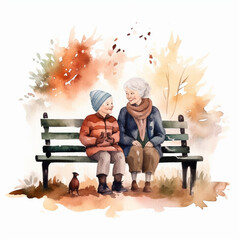 Obraz na płótnie Canvas Happy birthday grandma, watercolor style, pop style - AI Generative