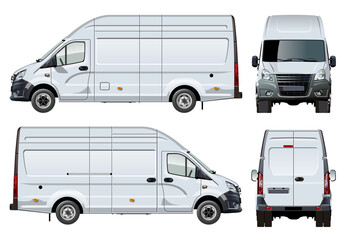 Van template isolated on transparebcy background PNG format