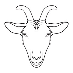 Evil goat head. Tattoo art design. Vector illustration.