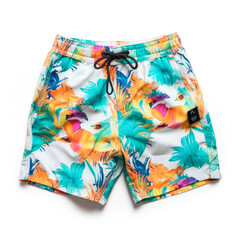 Summer shorts with tropical pattern